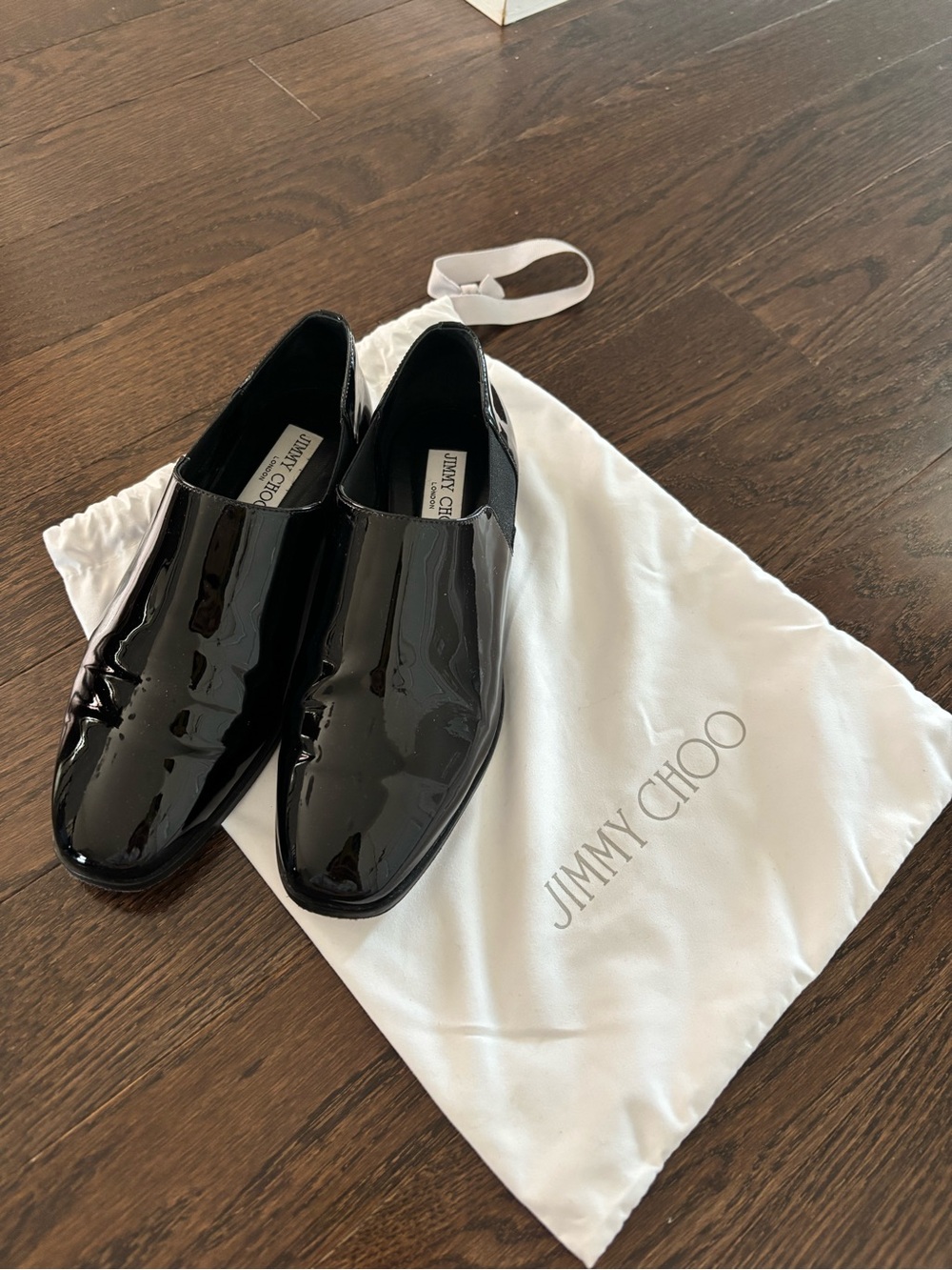 Jimmy Choo Black Patent Leather Women's Slip-On Loafers